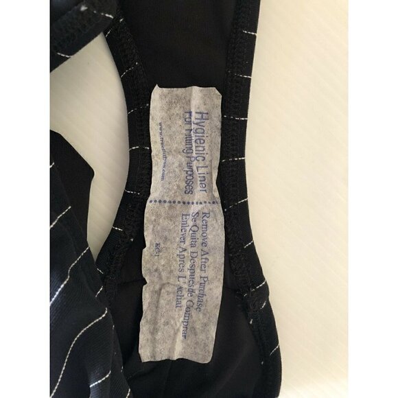 Nasty Gal Womens Black Striped Low Back V-Neck What's Line Yours Swimsuit Size S - Picture 9 of 10